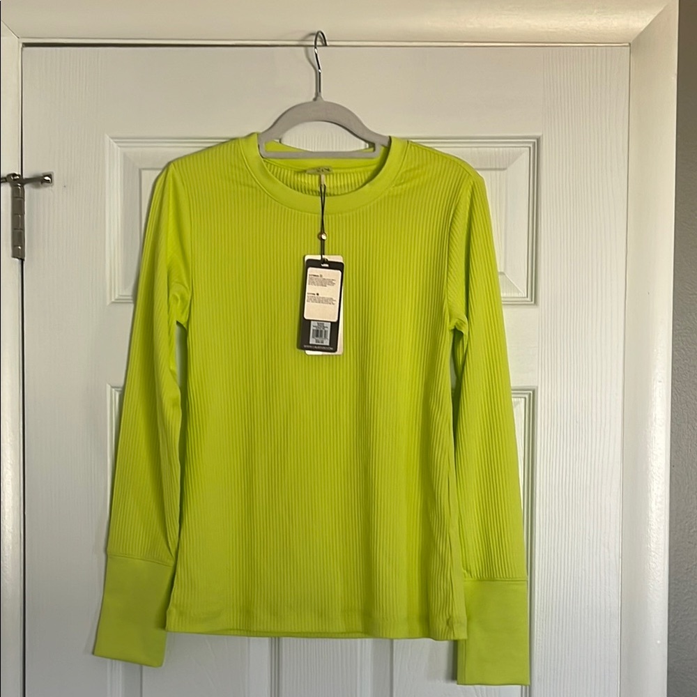 Long Sleeve Crew Neck Ribbed Tee